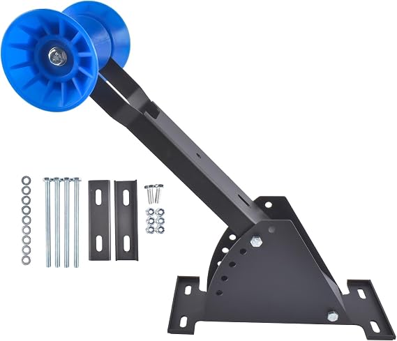 Adjustable Boat Trailer Winch Stand with Blue Roller - Universal Winch Mount Post for 3" to 4" Wide x 4" High Trailer Tongues, Boat Trailer Winch Post/Winch Stand - Without Winch
