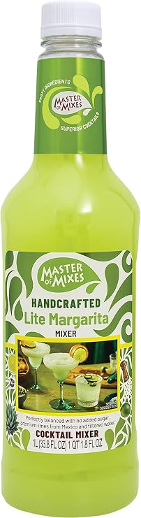 Master of Mixes Margarita Lite Drink Mix, Ready To Use, 1 Liter Bottle (33.8 Fl Oz), Individually Boxed