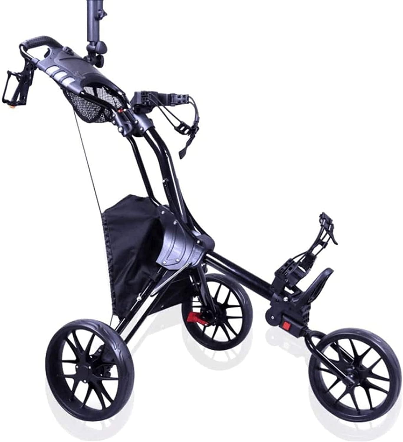 Golf Push Cart 3 Wheel Push Pull Golf Cart - New Push Pull Cart Golf, Two Step OpenClose - Smallest Folding Lightweight Golf Cart, Easy Carry and Fold
