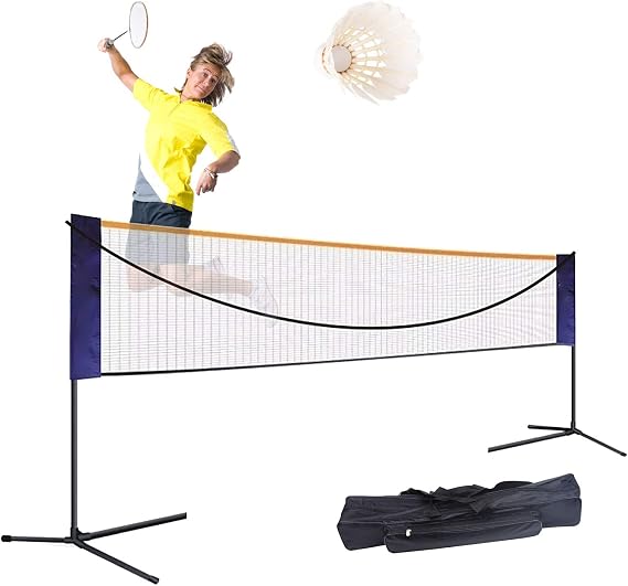 Portable Badminton Net Volleyball Net Outdoor, Foldable Tennis Net 20 ft/17ft/12ft Wide Hieght Adjustable Stand and Portable Carry Bag for Backyard, Indoor, Outdoor, Beach