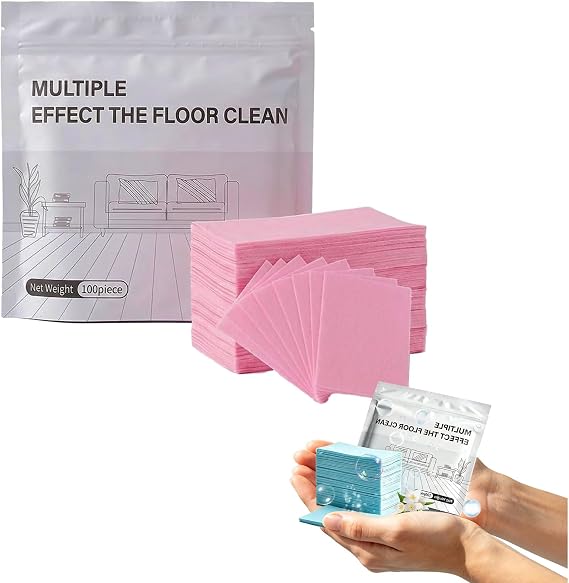 100 Piece Floor Cleaning Tablets, Multi-Surface Cleaner, 2026 Upgraded Multi-Effect Dissolvable Pre-Measured Deep Cleaning Tablets for Tile Vinyl Hardwood Laminate Kitchen Bathroom (Pink)