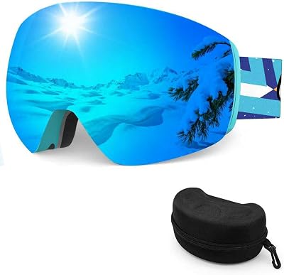 Whale Professional Ski Goggles Unisex Adult Snow Goggles Interchangeable Magnetic Replacement Lenses&Anti-Fog, Anti-UV400