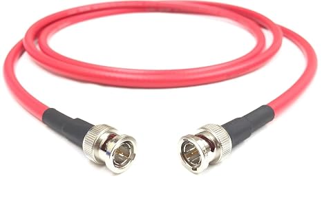Custom Cable Connection 18 Inch HD-SDI 3G RG6 BNC to BNC Video Coaxial Cable (75 Ohm) Red 4.5Ghz - Made in the USA - (108301-18INCH)