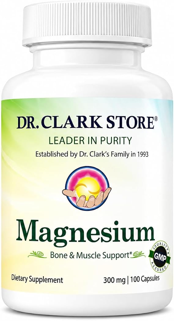 Dr Clark Store Magnesium Oxide Supplement, 300mg, 100 Gelatin Capsules