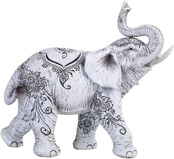 George S. Chen Imports Thai Collectible Statue Figurine Decoration (Trunk up-Thai Elephant, 88246white)