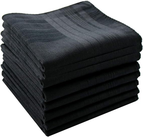 Assorted Striped Men's Pocket Handkerchiefs 100% Cotton Soft Hankies Plaid