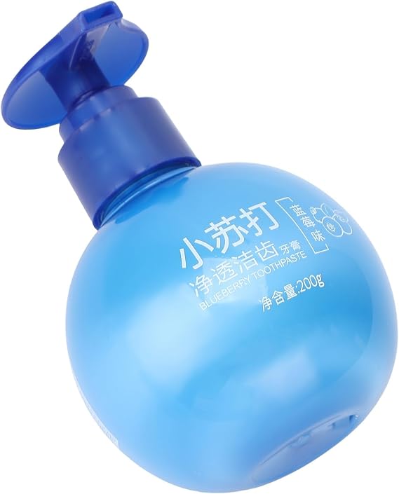 Baking Soda Toothpaste, Teeth Cleaning Brightening Toothpaste, Oral Care Toothpaste with Pump Bottle for Adult Kids Home Travel(200ML-Blue)