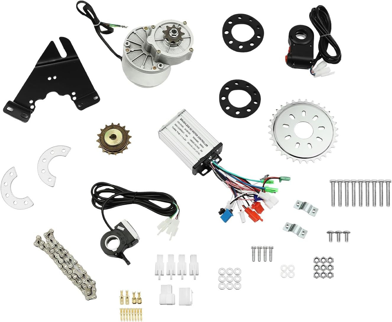 czyuRachel Electric Bicycle Motor Kit 36 V DC 350 W Conversion Installation Kit Bicycle Motor Kit Electric Bike Conversion Kit for Spoke Wheel Bike