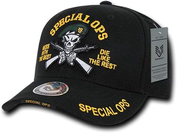 Rapiddominance Green Beret Special Ops Deluxe Military Cap, Black