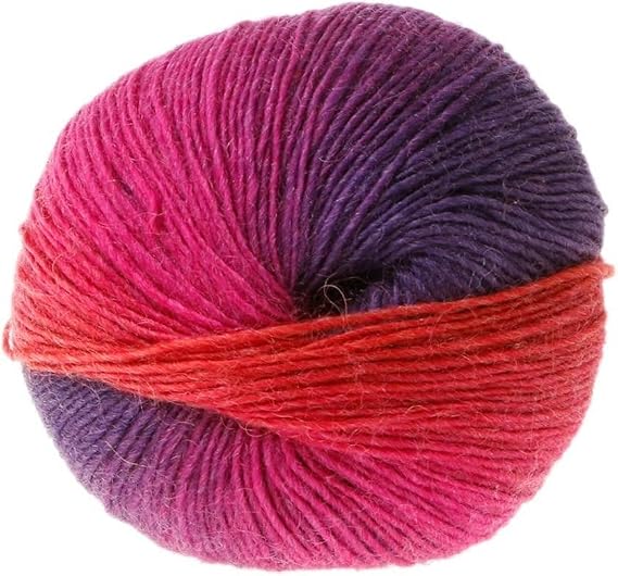 Gradient Red Wool Blend Yarn Knitting Yarn 1Ball 50g Hand Woven Rainbow Colorful Crochet Cashmere