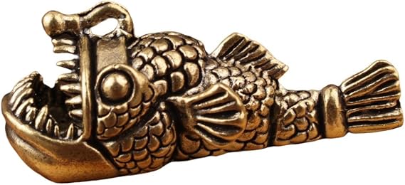 Elegant brass ocean anko figurine, table top decoration, add retro charm to your interior space as a miniature brass model