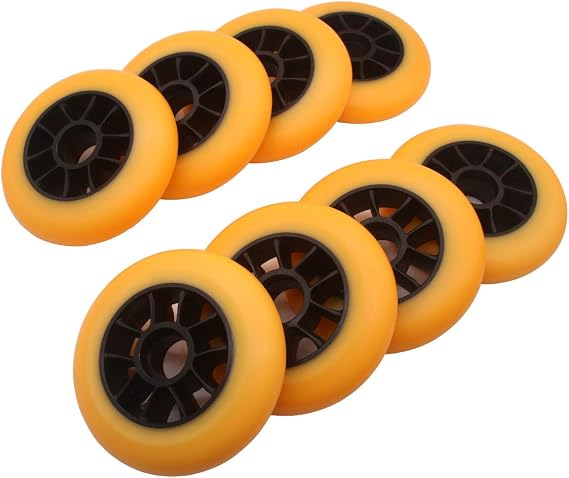 Z-FIRST 8 Pack 100mm Inline Roller Skate Wheels 85A Premium Replacement for Rollerblade Wheels (Black/100mm)