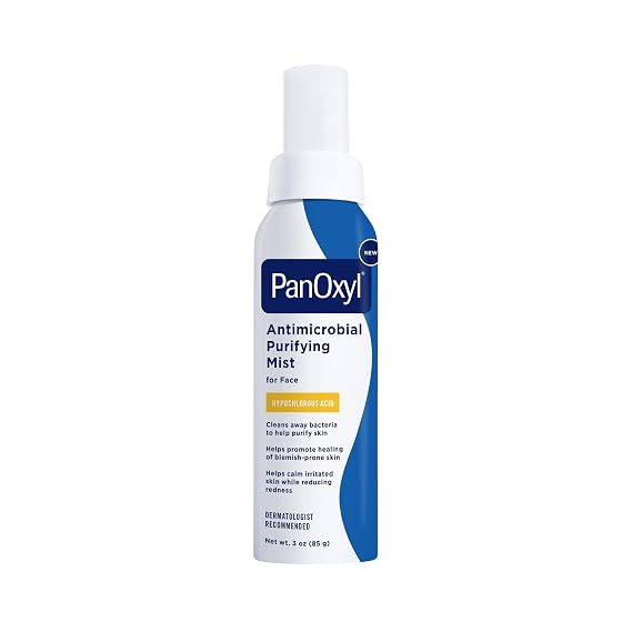 PanOxyl Antimicrobial Purifying Mist, Hypochlorous Acid, For Face, 3 oz