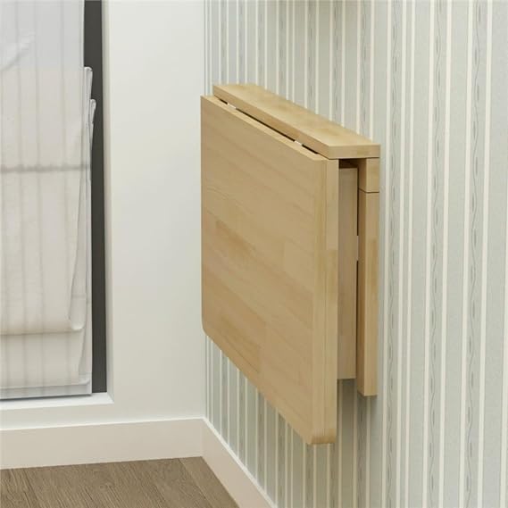 Wall-Mounted Folding Table, Wooden Dining Table for Kitchen and Bathroom, Workbench and for Children, 90° Folding Desk, Wall-Mounted Computer Desk, Study Desk 31.5*23.6 inches