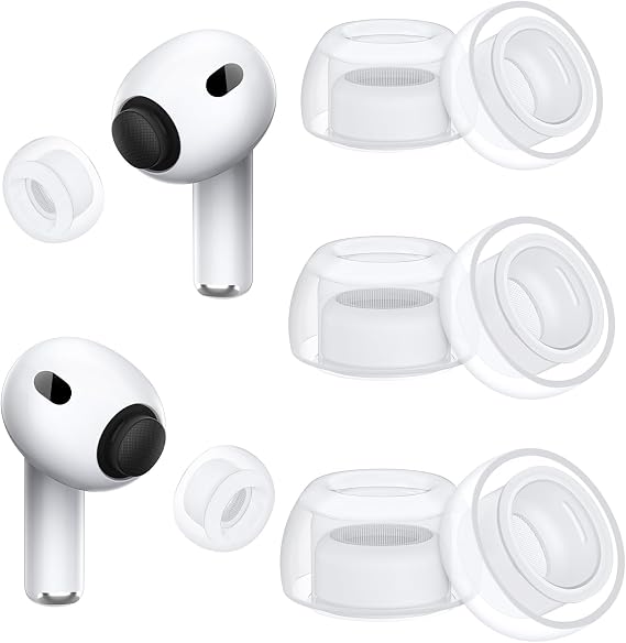 Replacement Ear Tips Compatible with AirPods Pro 3 (3 Pairs,S/M/L,Clear)