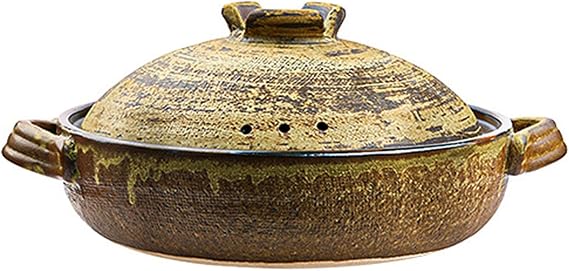 Ceramic Hot Pot, Clay Pot for Cooking Ceramic Hot Pot Casserole Earthenware Pot with Lid,(1.4L)