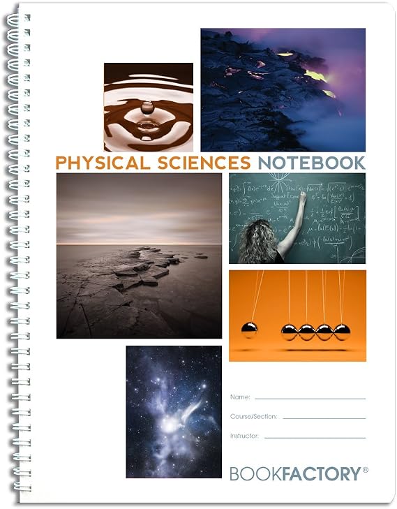 Physical Sciences Lab Notebook, Wire-O, 25 Pages | Scientific grid pages, 8.5" x 11", translucent cover - Made in USA (LAB-025-7GW (Physical Sciences))