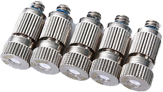 30 Pack High Pressure Brass Misting Nozzles, 10/24 UNC Fog Nozzles Garden Atomizing Nozzle With 3/8" Interface Quick Connector, For Landscaping, Air Humidification(Size:0.1mm,Color:Only brass nozzles)