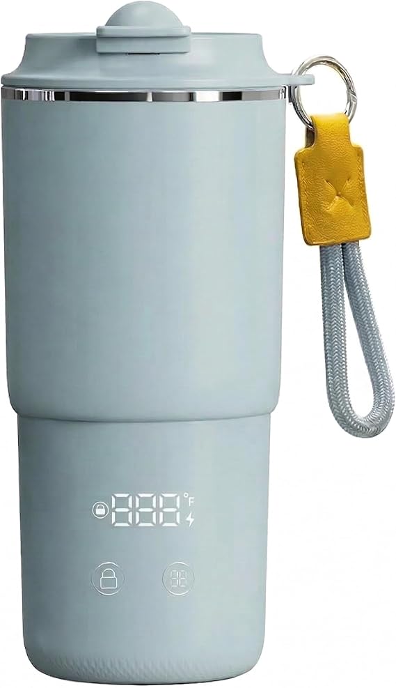 AlfaBot Temperature Control Heated Coffee Mug Smart Self Heating Travel Mug 14 Oz,Controlled Warmer Keep Coffee Hot Fast for Home, Office and Commute