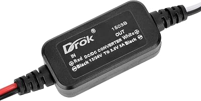 DROK 12v Power Supply, 8-32V to 3.3V 3A DC to DC Converter, 24V 12V Buck Converter Voltage Regulator for Vehicle Car Truck RV Solar Panels