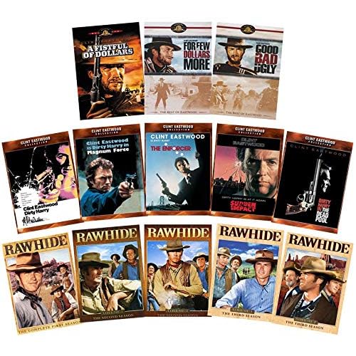Clint Eastwood TV & Film DVD Collection: The Man With No Name Trilogy/Dirty Harry 5-Movie Collection/Rawhide: Seasons 1, 2 & 3 (Fistful of Dollars/For A Few Dollars More/Good, Bad Ugly & More)