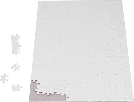 10 Sets DIY Jigsaw Puzzle for Sublimation, A3 26x38.5cm 252pcs Heat Press Transfer Puzzles with Bottom Plates for Custom Photo Art and Kids Educational Projects