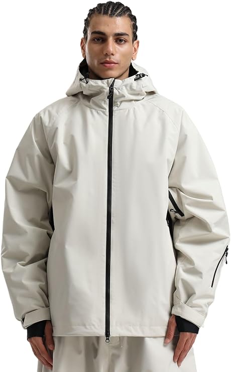 GSOU SNOW Men Ski Jacket Snowboard Waterproof Baggy Snow Coat Warm Winter Sport Hooded