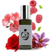 Rizq [Shadow] Perfume Oil Roll-On Long Lasting Alcohol-Free Fragrance Oil for Men & Women Raspberry, Geranium, Rose, Agarwood, Incense Travel Size 6ml