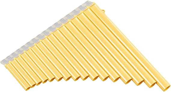 pan flute for beginners 16-Pipe Pan Flute Panpipes Chinese Traditional Woodwind Instrument With Carry Bag Black Orange Yellow (Color : Yellow)