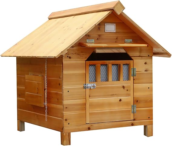 Wooden Dog House Outdoor & Indoor - Dog Cage Dog Kennel for Winter Weatherproof Breathable Dog Crate Easy Assemble A -M