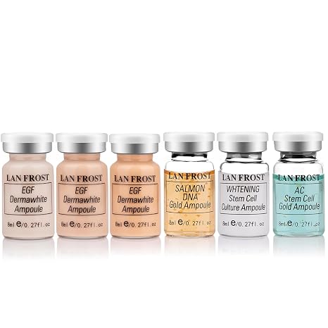 BB Facial Glow Starter Kit Hyaluronic Acid Serum Foundation Skincare Mix Kit 0.27 oz Hyaluronic Acid Ampoule and Essence Foundation 6 Bottles Glow Pigment Skincare Kit