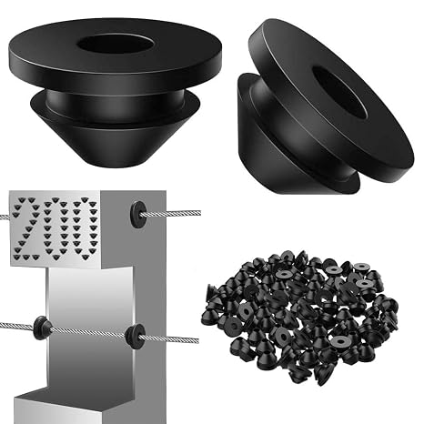 200 Pcs Cable Railing Protective Sleeves Rubber Grommets for 1/8" 5/32" 3/16" Cables Metal Cable Railing Posts