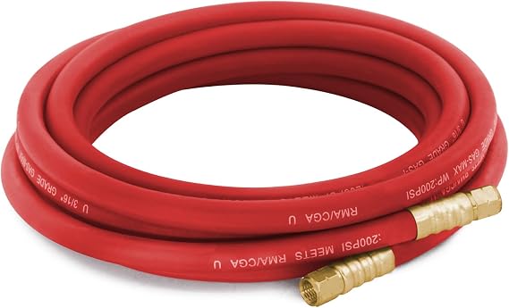 Turbo Style 0386-1090 Ah-12 Hose Acetylene,#34;A" fittings, 12' Professional Series | "A" Fittings, 3/8"-24 LH (Left Hand)