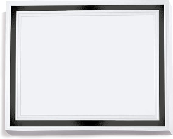 PaperDirect Signature Specialty Certificates, 50 Sheets of 38lb White Paper, 812" x 11", Black Bold Foil Border, Perfect for Awards, Students, Employees, Volunteers, Course Completion, Diplomas