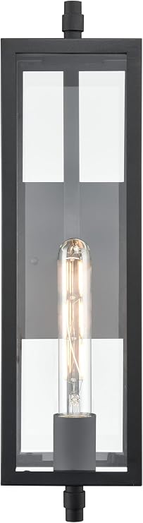ML Lighting 230101-TBK Messi 1-Light Outdoor Wall Sconce in Textured Black Finish
