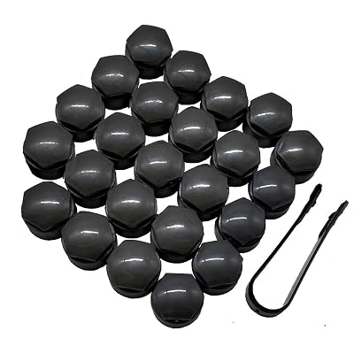 XUKEY Wheel Center Caps for Audi: 20pcs 25mm Wheel Hub Lug Nut Bolt Caps Designed for Audi A1 A2 A3 A4 A5 A6 A7 A8 Q3 Q5 TT S3 S5 S6 S8 RS3 RS4 RS5 RS6 R8 with 4 Locking Caps  Removal Tool Black