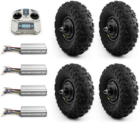 L-faster 4X4 4WD Adults Desert Beach ATV Trolley Cart Vehicle Scooter 1400W Brushless Hub Motor 14.5 Inch Wheels Kit