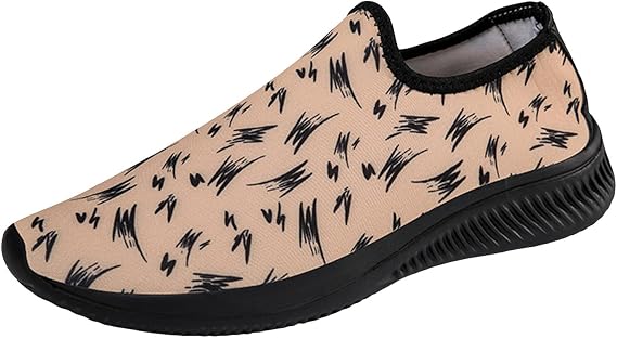 Mens Running Shoes - Men's Fashion Sneakers with Printed Design Lightweight Comfort Flat Sole Casual Sports Footwear