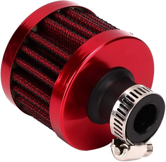 Air Intake Breather, 13mm/0.5in Mini Air Intake Filter Vent Crankcase Breather Universal Car Accessory For Car and Motorcycle(Red)