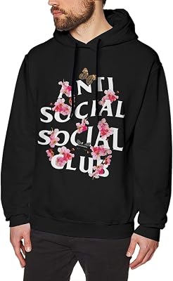 Anti Social Social Club Mens Hoodie-Hooded Sweater Black Small