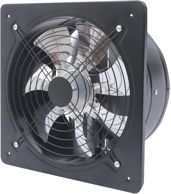 12 inch Exhaust Fan 125W 1560CFM Through-Wall Installation Ventilation Fan 110V Exhaust Smoke Fan Ventilation for Kitchen,Bathroom,Laundry Room,Toilets,Garage,Shopping Mall