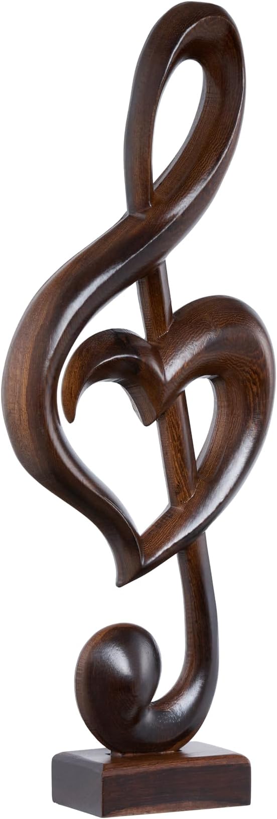 Handicraftviet Wooden Heart Treble Clef Music Note Decor, Black 2