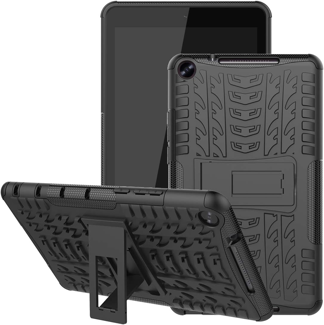 Huawei MediaPad M5 Lite 8" Case, Jhxtech Armor Style Hybrid PC  TPU Protective Kickstand Case Cover with Stand for Huawei Mediapad M5 Lite 8 Inch Tablet 2019 Release black
