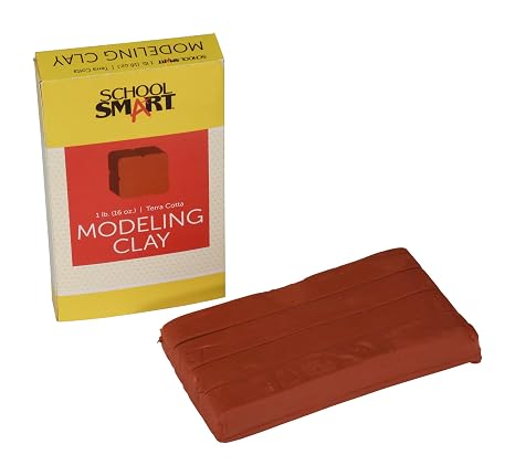 School Smart Modeling Clay, Terra Cotta, 1 Pound