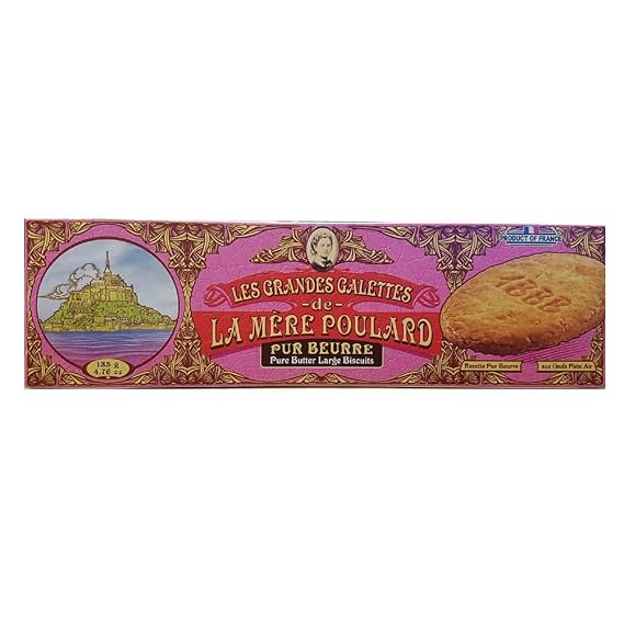 La Mere Poulard Les Grandes Galettes Pur Beurre 135g French, Pure Butter Large Biscuits
