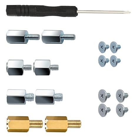 SGTKJSJS M.2 NVME PCIe SSD PS5 Mounting Screws for ASUS, MSI, Gigabyte Motherboards - 17 Pieces