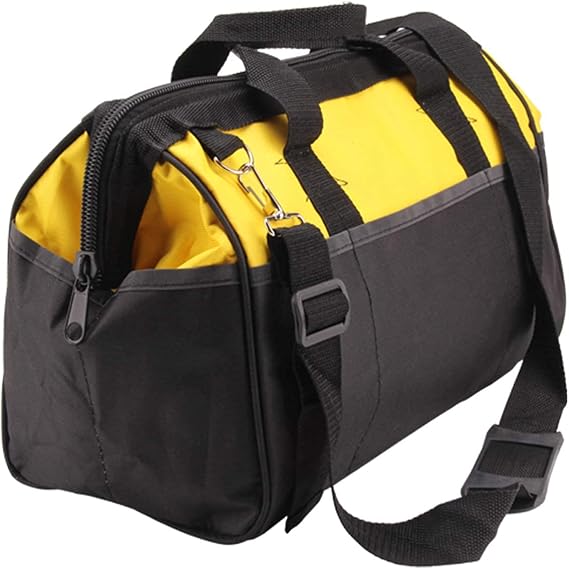 16 Inch Tool Tote Bag Organizer Canvas Wide Open Mouth with Shoulder Strap