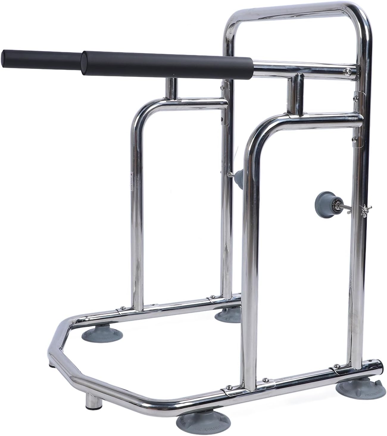 SIXRUN 304 Stainless Steel Toilet Safety Rail - Strong Toilet Safety Frame for Disabled - Bathroom Auxiliary Rail with Armrest for Seniors, 220lbs Weight Capacity