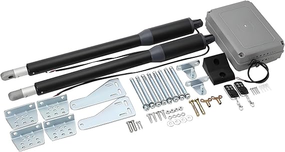 Automatic Arm Dual Swing Gate Opener Kit Electric Driveway Gate Operator Gate Openers with Remote Complete, Max Weight 650LBS,for Home Security/Farm/Garage/Business