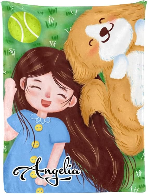 Custom Baby Blankets for Boys - Personalized Flannel Baby Blankets with Name - Customized Animals Baby Throw Blanket for Kids (Style 05, 30" x 40")